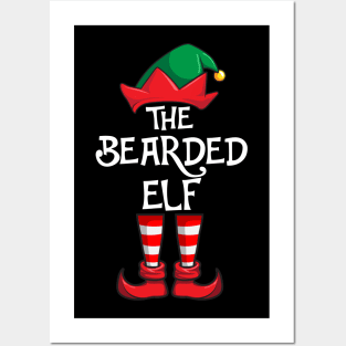 Bearded Elf Matching Family Christmas Posters and Art